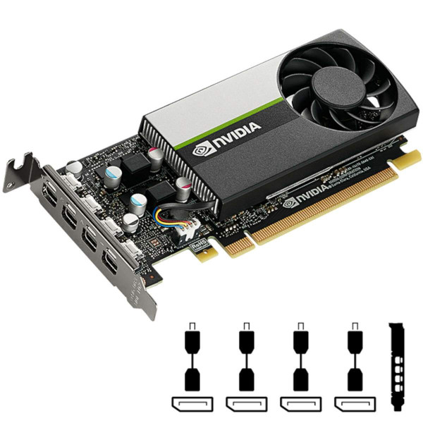 Placa De Video Nvidia Quadro - T1000 4gb Gddr6 128 Bits (4x Mdp) - Vcnt1000-pb